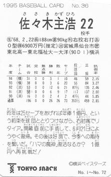 1995 Calbee #36 Kazuhiro Sasaki Back
