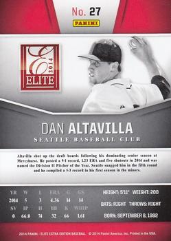 2014 Panini Elite Extra Edition #27 Dan Altavilla Back