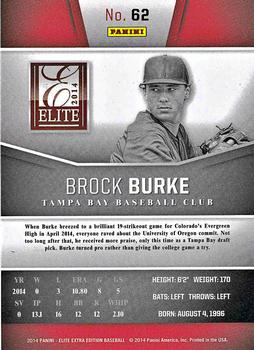 2014 Panini Elite Extra Edition #62 Brock Burke Back