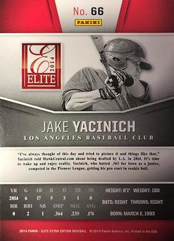 2014 Panini Elite Extra Edition #66 Jake Yacinich Back