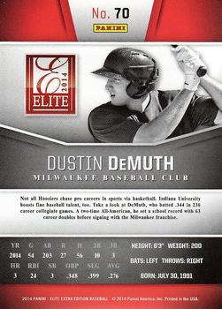 2014 Panini Elite Extra Edition #70 Dustin DeMuth Back