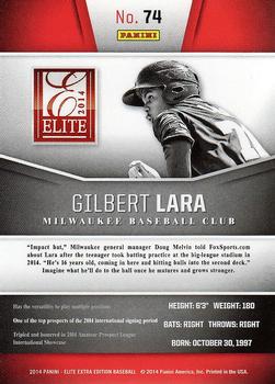2014 Panini Elite Extra Edition #74 Gilbert Lara Back