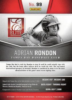 2014 Panini Elite Extra Edition #99 Adrian Rondon Back