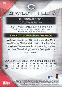 2015 Finest #58 Brandon Phillips Back