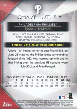 2015 Finest #84 Chase Utley Back