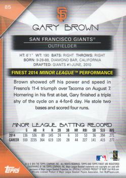 2015 Finest #85 Gary Brown Back