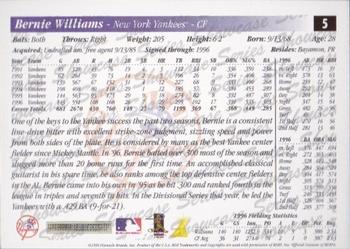 1997 Score - Showcase Series #5 Bernie Williams Back