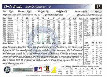 1997 Score - Showcase Series #18 Chris Bosio Back