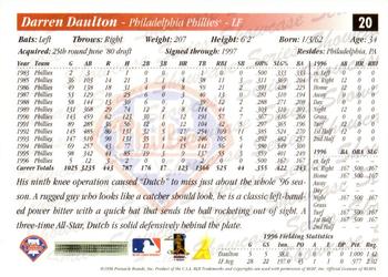 1997 Score - Showcase Series #20 Darren Daulton Back