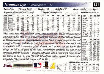 1997 Score - Showcase Series #141 Jermaine Dye Back
