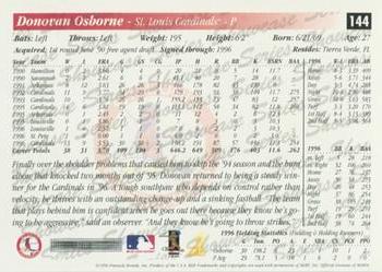 1997 Score - Showcase Series #144 Donovan Osborne Back