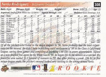 1997 Score - Showcase Series #308 Nerio Rodriguez Back
