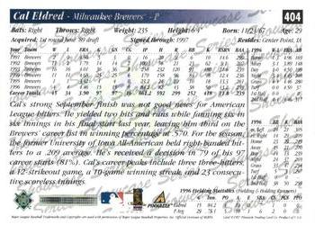 1997 Score - Showcase Series #404 Cal Eldred Back