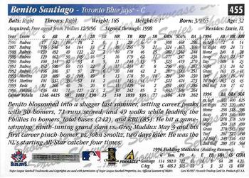 1997 Score - Showcase Series #455 Benito Santiago Back