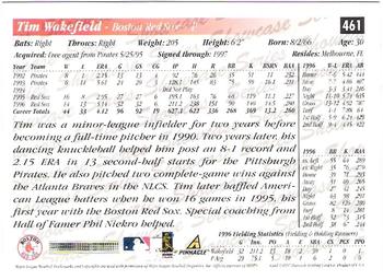 1997 Score - Showcase Series #461 Tim Wakefield Back