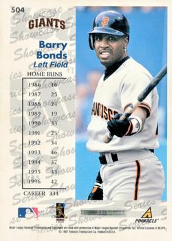 1997 Score - Showcase Series #504 Barry Bonds Back