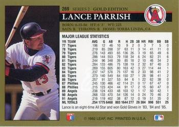 1992 Leaf - Black Gold #269 Lance Parrish Back