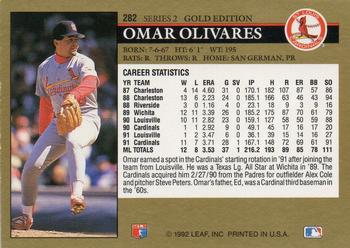 1992 Leaf - Black Gold #282 Omar Olivares Back
