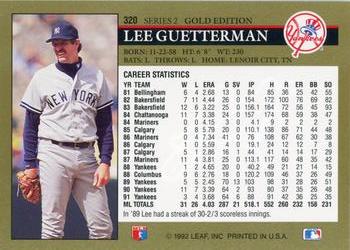 1992 Leaf - Black Gold #320 Lee Guetterman Back