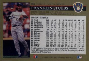 1992 Leaf - Black Gold #328 Franklin Stubbs Back