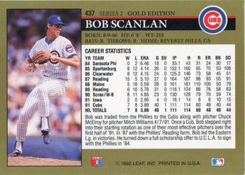 1992 Leaf - Black Gold #437 Bob Scanlan Back