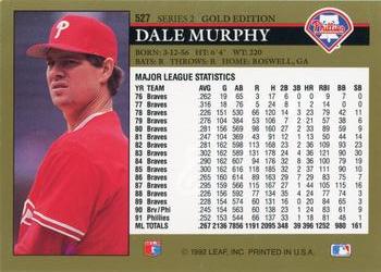 1992 Leaf - Black Gold #527 Dale Murphy Back