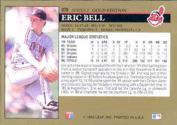 1992 Leaf - Black Gold #379 Eric Bell Back