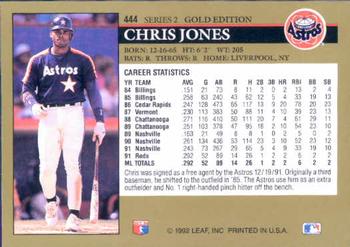 1992 Leaf - Black Gold #444 Chris Jones Back
