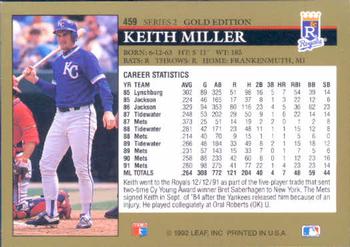 1992 Leaf - Black Gold #459 Keith Miller Back