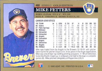 1992 Leaf - Black Gold #460 Mike Fetters Back