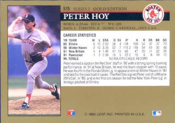 1992 Leaf - Black Gold #515 Peter Hoy Back