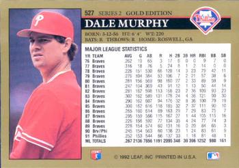 1992 Leaf - Black Gold #527 Dale Murphy Back