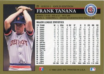 1992 Leaf - Black Gold #21 Frank Tanana Back