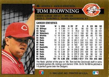 1992 Leaf - Black Gold #46 Tom Browning Back