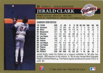 1992 Leaf - Black Gold #55 Jerald Clark Back