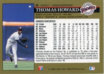 1992 Leaf - Black Gold #84 Thomas Howard Back