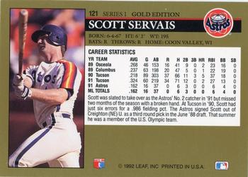 1992 Leaf - Black Gold #121 Scott Servais Back