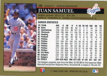 1992 Leaf - Black Gold #125 Juan Samuel Back