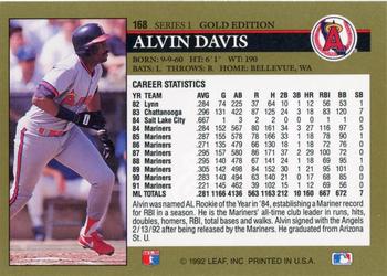 1992 Leaf - Black Gold #168 Alvin Davis Back