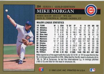 1992 Leaf - Black Gold #204 Mike Morgan Back