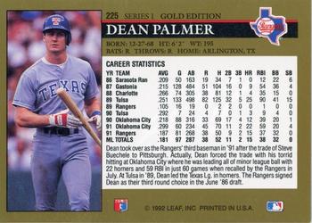 1992 Leaf - Black Gold #225 Dean Palmer Back