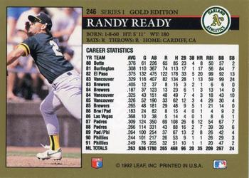 1992 Leaf - Black Gold #246 Randy Ready Back