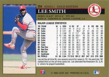 1992 Leaf - Black Gold #254 Lee Smith Back