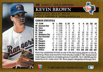 1992 Leaf - Black Gold #326 Kevin Brown Back