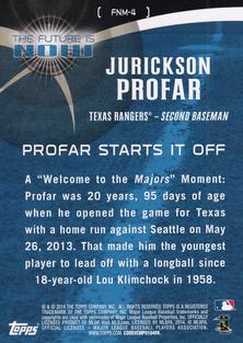 2014 Topps Mini - The Future Is Now Mini #FNM-4 Jurickson Profar Back