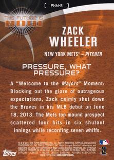 2014 Topps Mini - The Future Is Now Mini #FNM-8 Zack Wheeler Back