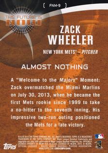 2014 Topps Mini - The Future Is Now Mini #FNM-9 Zack Wheeler Back