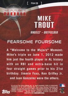 2014 Topps Mini - The Future Is Now Mini #FNM-39 Mike Trout Back