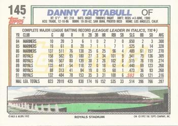 1992 Topps - Gold #145 Danny Tartabull Back