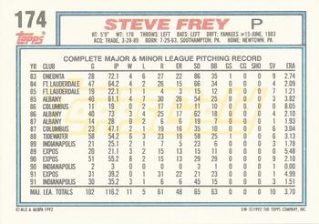 1992 Topps - Gold #174 Steve Frey Back